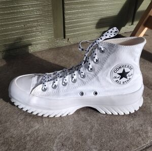 Converse All Star Hi Top White Unisex Size (USM 7.5 USW 9.5) Lugged Sneakers